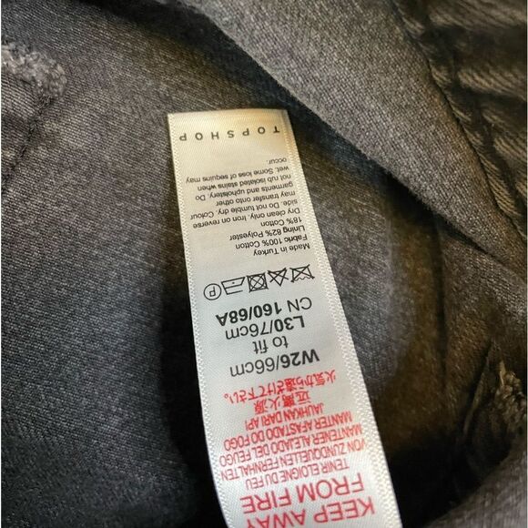 Topshop Alien Rhinestone All Over Logo Mom Denim Jeans Women Size 26 Black - Picture 7 of 10